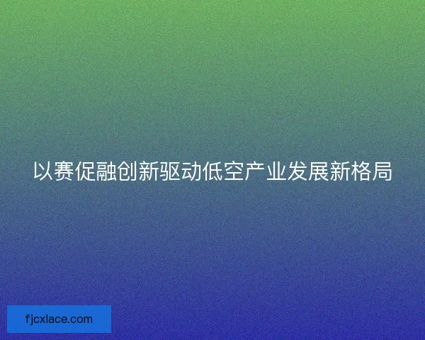 以赛促融创新驱动低空产业发展新格局