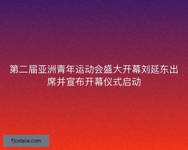 第二届亚洲青年运动会盛大开幕刘延东出席并宣布开幕仪式启动 第二届亚洲青年运动会盛大开幕刘延东出席并宣布开幕仪式启动