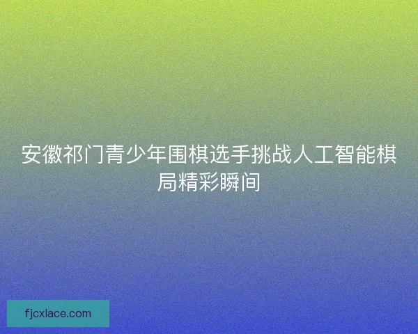 安徽祁门青少年围棋选手挑战人工智能棋局精彩瞬间 安徽祁门青少年围棋选手挑战人工智能棋局精彩瞬间